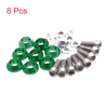 Universal Green Metal Motorcycle Windscreen License Plate M6 Bolts 8Pcs