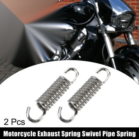Motorcycle Stainless Steel 2 x Universal Exhaust Pipe Spring 43mm