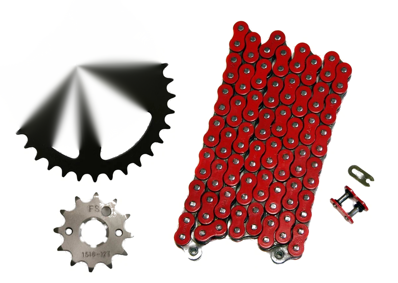 Yamaha Grizzly 125 Red 520 O-Ring Chain & 12/32 Sprockets (2004–2013)