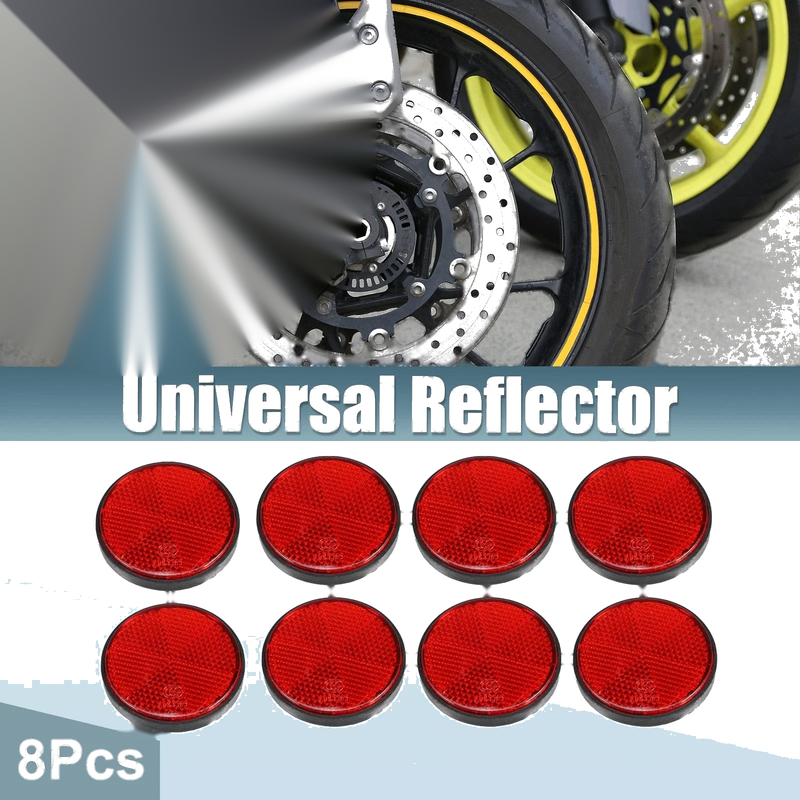 Motorcycle 8pcs Round Safety Spoke Reflective Self Adhesive Reflector