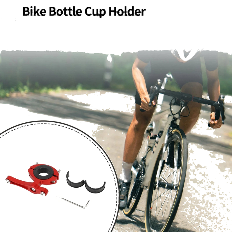 Motorcycle Bicycle Universal Drink Holder / Red Aluminum Water Bottle Cup