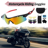 Motorcycle Riding Goggles Purple Lens Red Black Frame PC Cycling Sunglasses