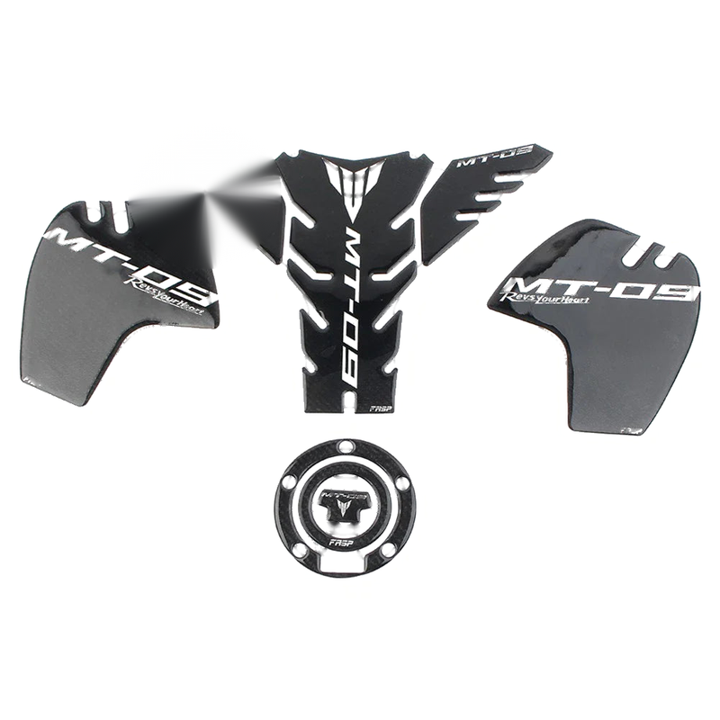 Yamaha MT-09 3D Carbon Fiber Tank Pad Traction Decal (2014-2023)