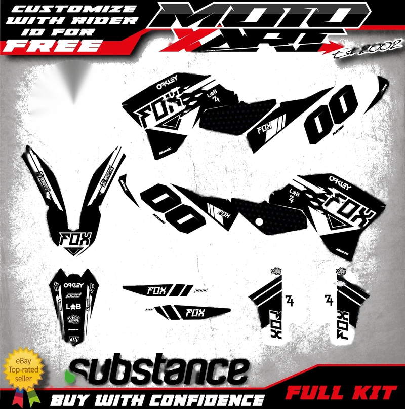 KTM SX 2007-2010 GLOW BLACK STYLE Sticker Kit Custom Decals