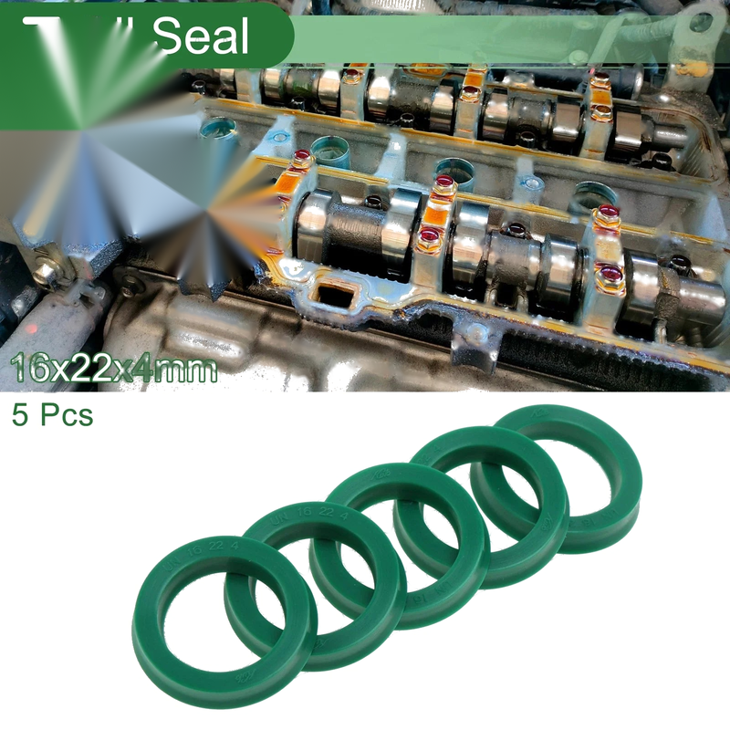 Make Model Oil Seal 5 x Rotary Shaft Seal TPU 16x22x4mm Green