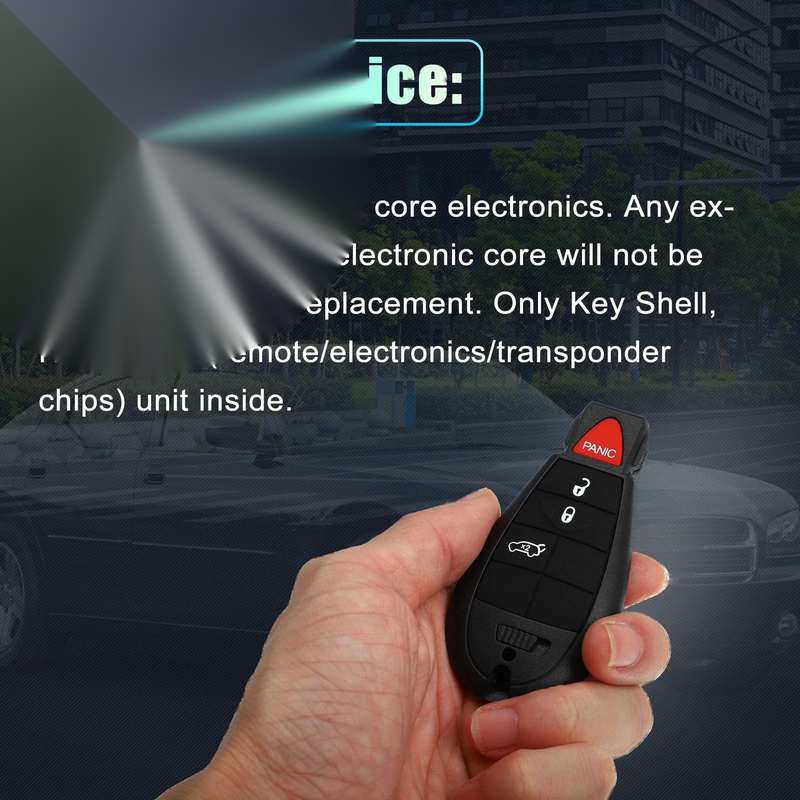 Dodge & Chrysler with Blade 4 Button Keyless Entry Remote Shell Cover