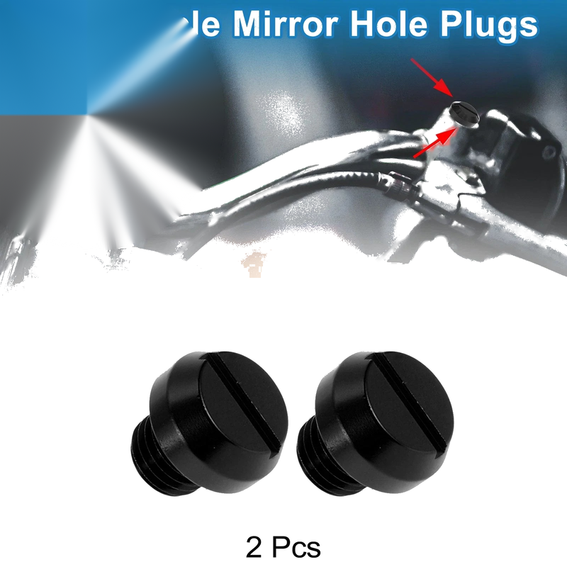 Mirror Hole Plugs Right Hand M10x1.25 Motorcycle Mirror Screws Black
