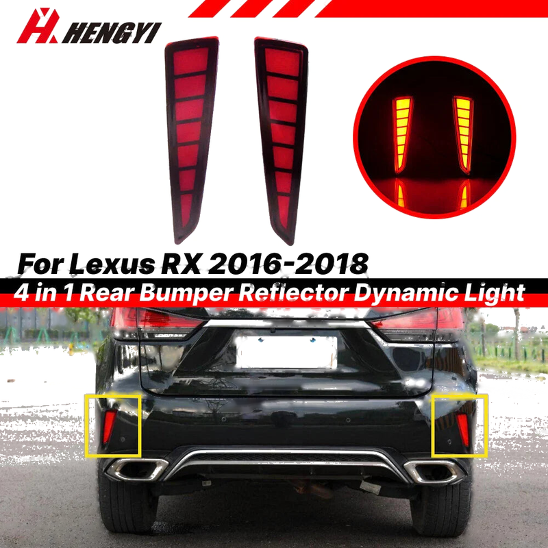 Lexus RX Red Lens Rear Bumper Reflector Brake Signal Light (2016–2018)