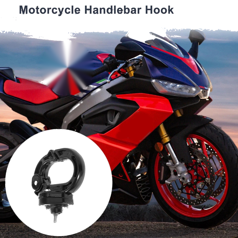 Round Shape Aluminum Alloy Motorcycle Hanging Hook 1 Pc Black