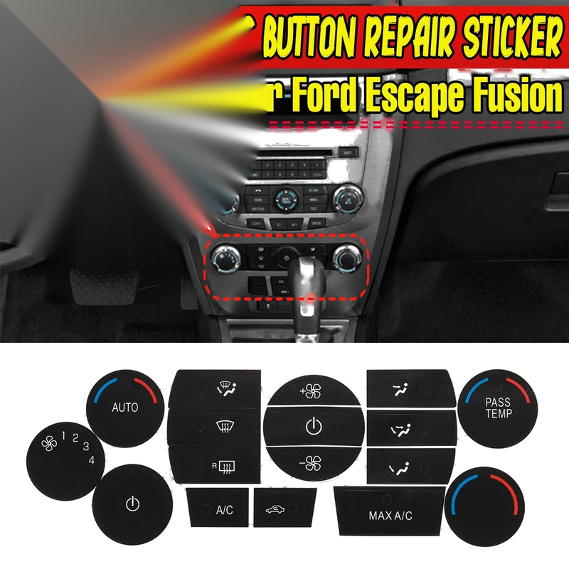 Ford Escape Fusion Heater AC Climate Control Button Repair Decal Stickers