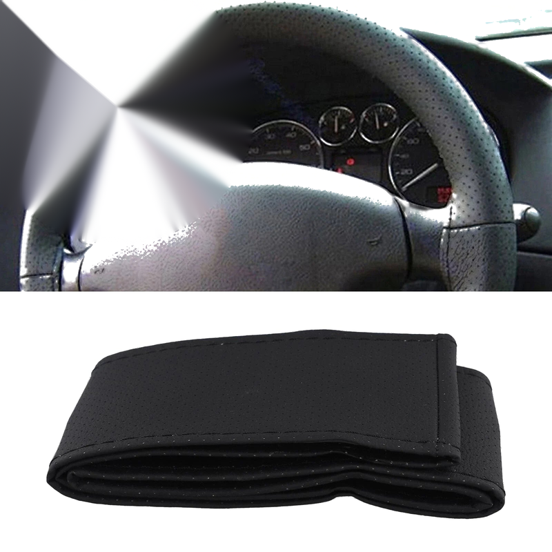 AU Car Steering Wheel Cover Real Leather Lace-Up Steering Wheel-Protector