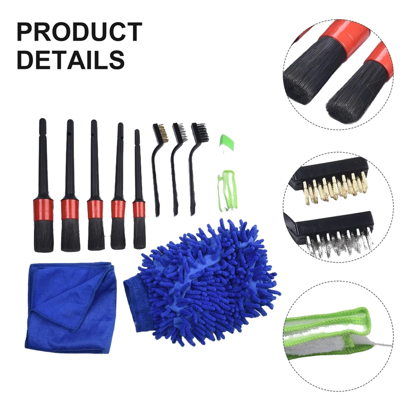 Vehicle Car Detailing Brush / 13pcs / Vehicle Interior Exterior Wheel Clean
