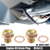 Honda M14x1.5 Engine Oil Drain Plug Screws 2 Pcs w/ Seal Rings