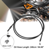 Motorcycle Brake Clutch Oil Hose Line Pipe Hydraulic Black 240cm 94.49
