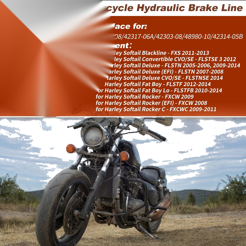 Harley Softail Hydraulic Front Brake Line Kit Black (2011-2013)