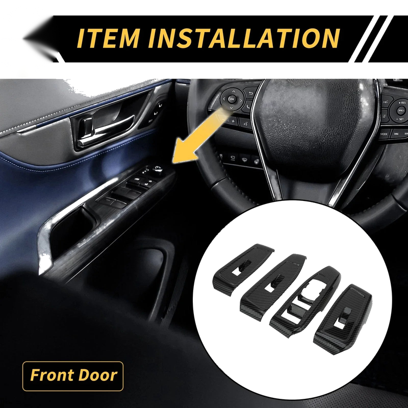 Ford Ranger Carbon Fiber Front Door Window Switch Panel Set