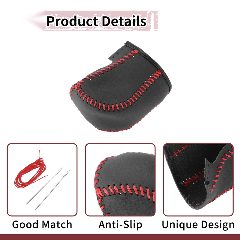 Acura TL Black Red Faux Leather Set Car Gear Shift Knob Cover (2009 - 2014)
