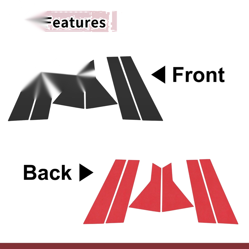 Nissan Qashqai 2023-2024 Black Left Right Door Pillar Window Trim