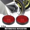 Motorcycle 2 x M6x1.0 Red Universal Screw Mount Round Warning Reflector