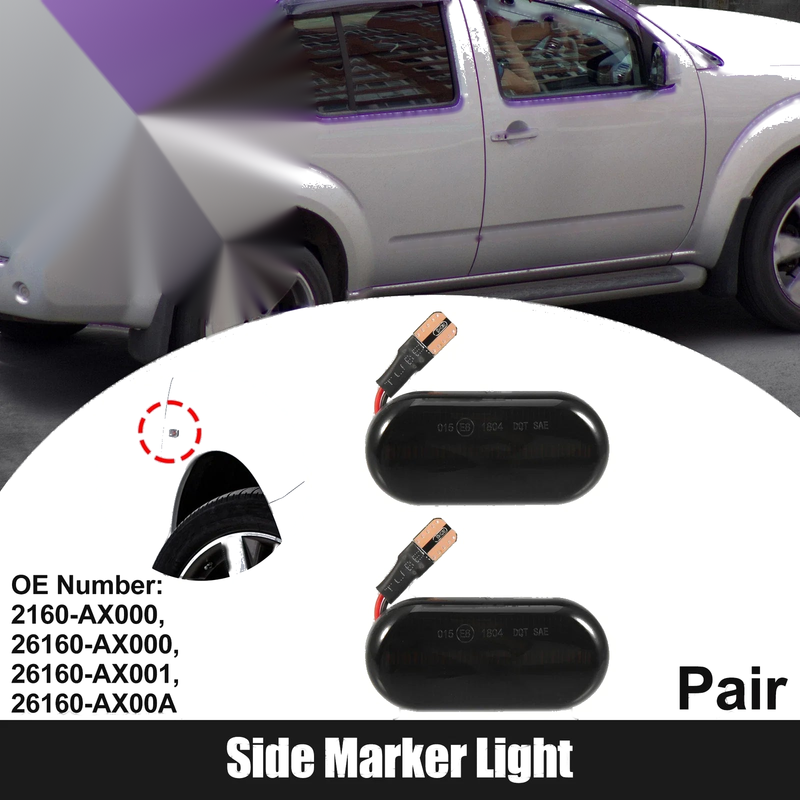 Nissan (2007-2012) Black Lens Pair Side Marker Lights