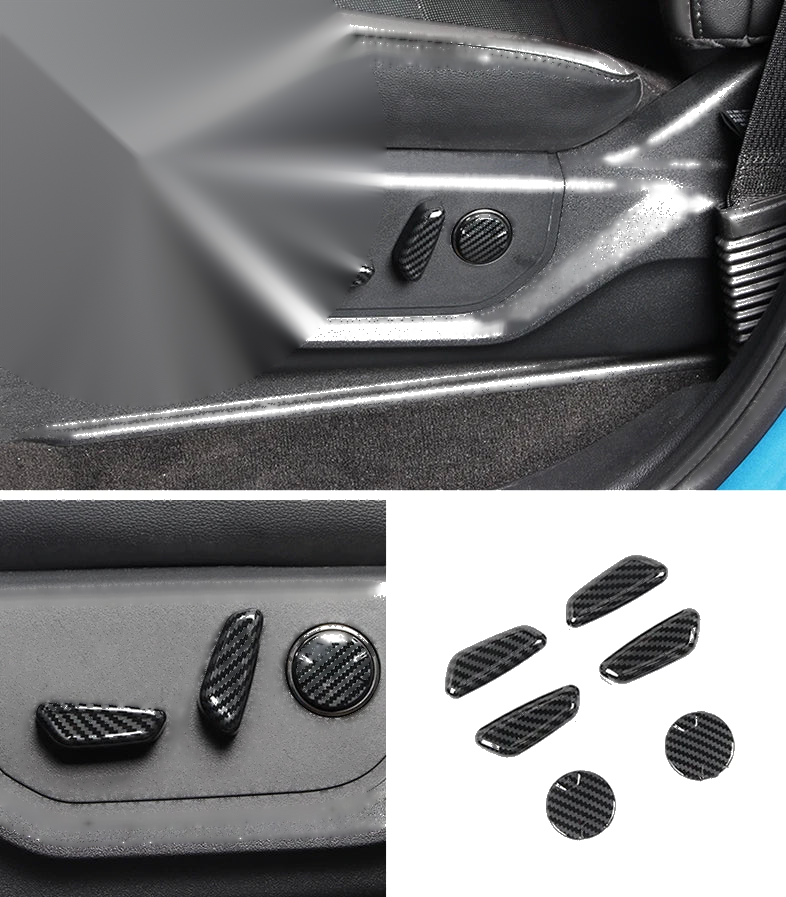 Ford F150 (2015-2019) 6 x PCS Carbon Fiber Seat Handle Button Cover Trim