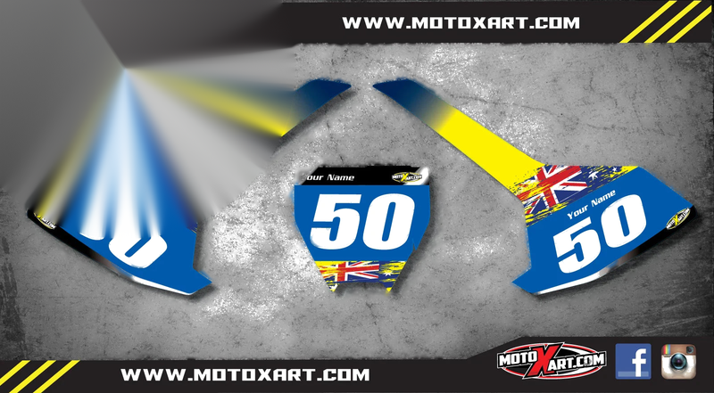Husqvarna TC 50 Custom Number Plates & AUSSIE PRIDE STYLE Stickers (2017-2023)
