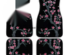 Custom Cherry Blossom Floor Mats Black