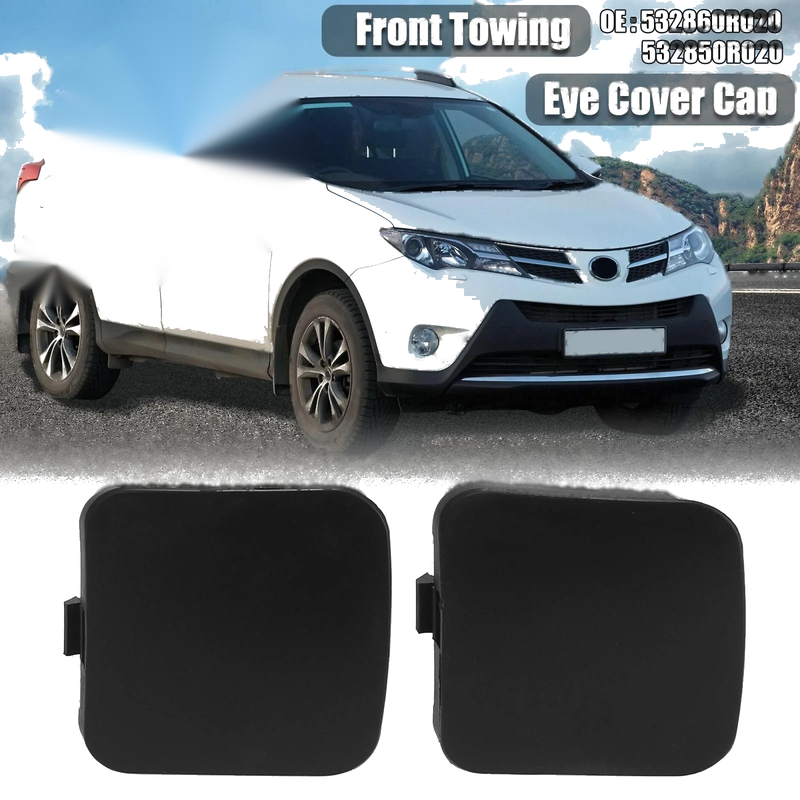 Toyota RAV4 Pair Front Bumper Tow Hook Cover Cap 2x (2009–2012)