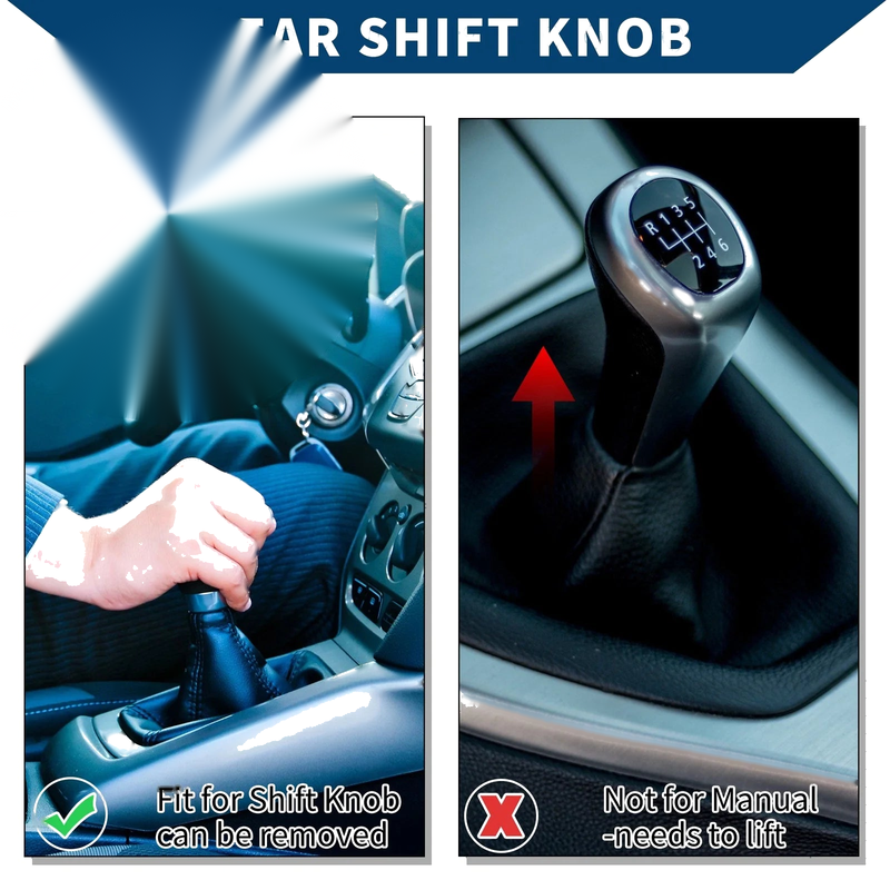 Mazda 5 (2012-2015) Black Faux Leather 6 Speed Manual Gear Shift Knob
