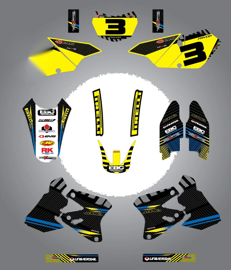 Suzuki DRZ 400 Custom Graphic Kit - Factory Style (2000-2014)