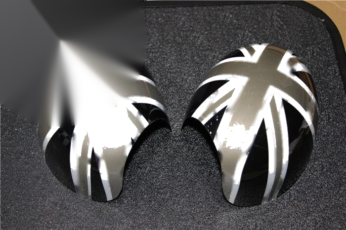 Mini Cooper R50 R52 R53 02-06 Grey Union Jack Rear Mirror Cover Trim Fit