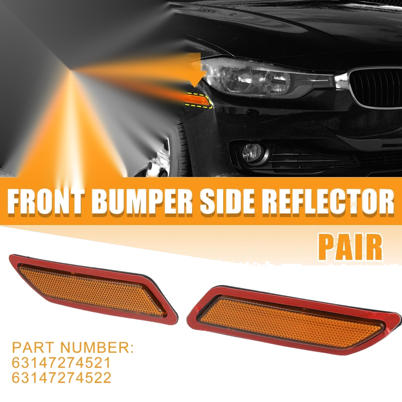 BMW F30 F31 3-Series Pair Bumper Reflector Side Marker (2013-2015)