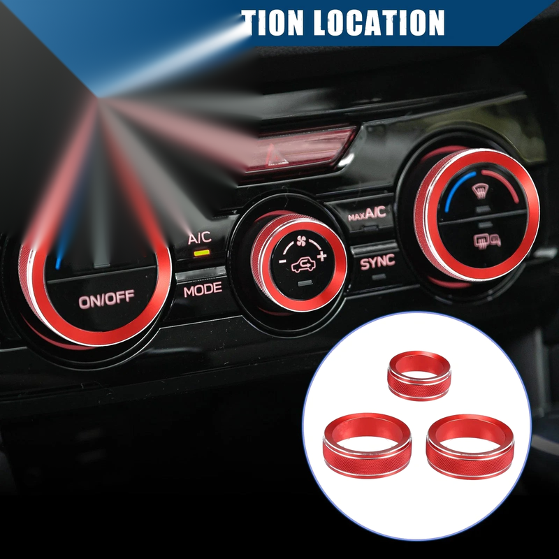 Subaru Impreza (2017-2023) Red 1 Set AC Control Switch Knob Cover