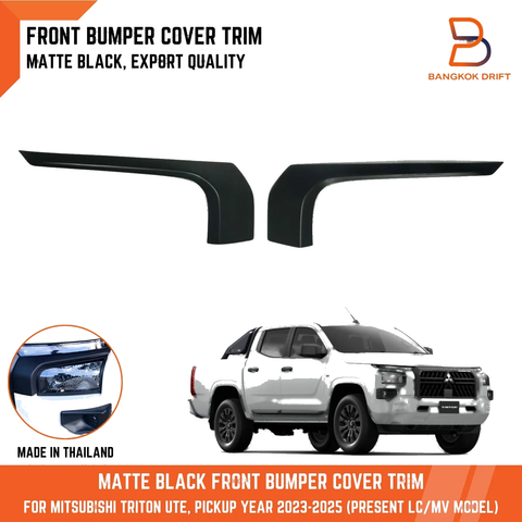 Mitsubishi Triton L200 Black Front Bumper Headlight Cover Trim (23-25)