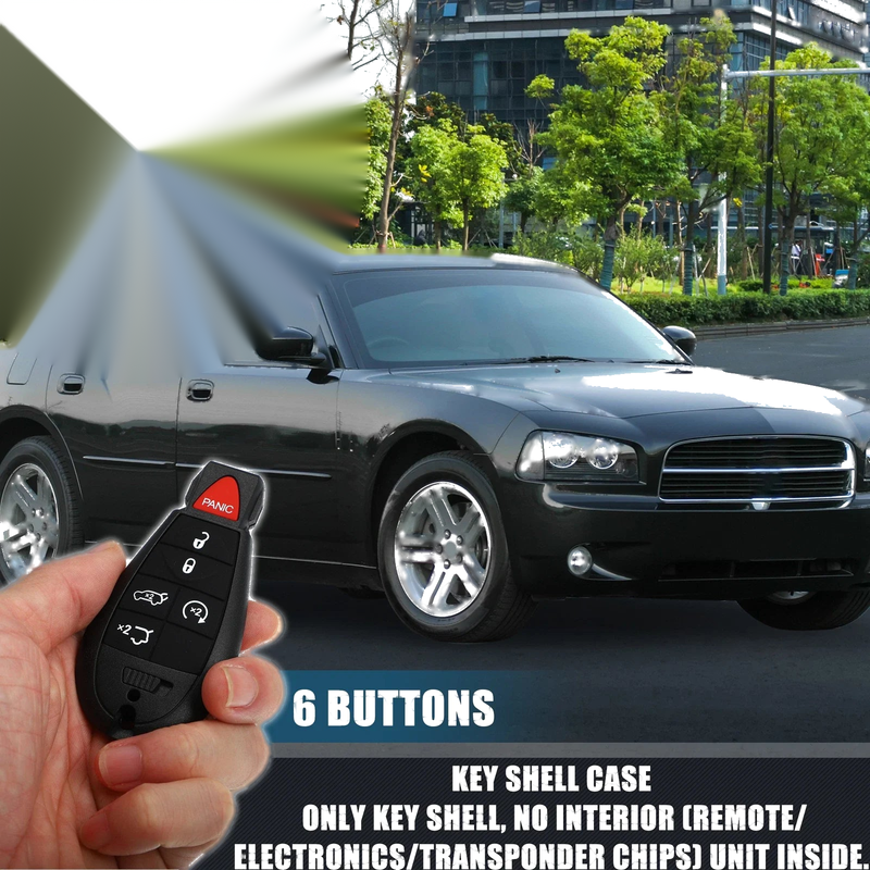 Dodge - 2 x Button Keyless Entry Remote Key Shell Cover (No Chip)