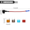 Circuit 12V Mini Fuse Tap w/ 5A 7.5A 10A 15A ATM APM Blade Type Fuse Set