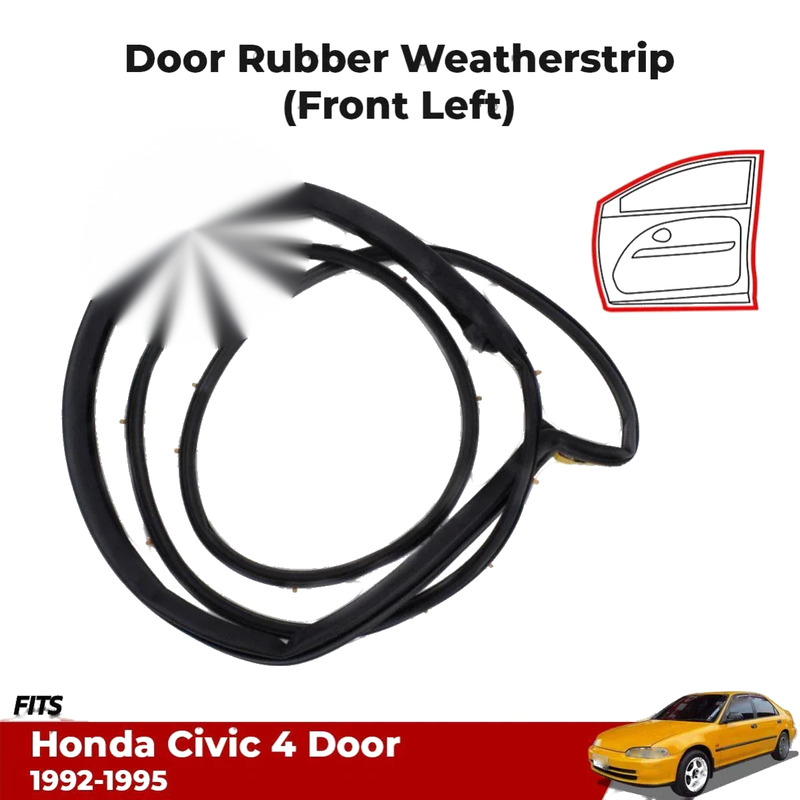 Door Rubber Weatherstrip Front Left Fits Honda Civic EG DX Sedan 4D 1992-95 D06
