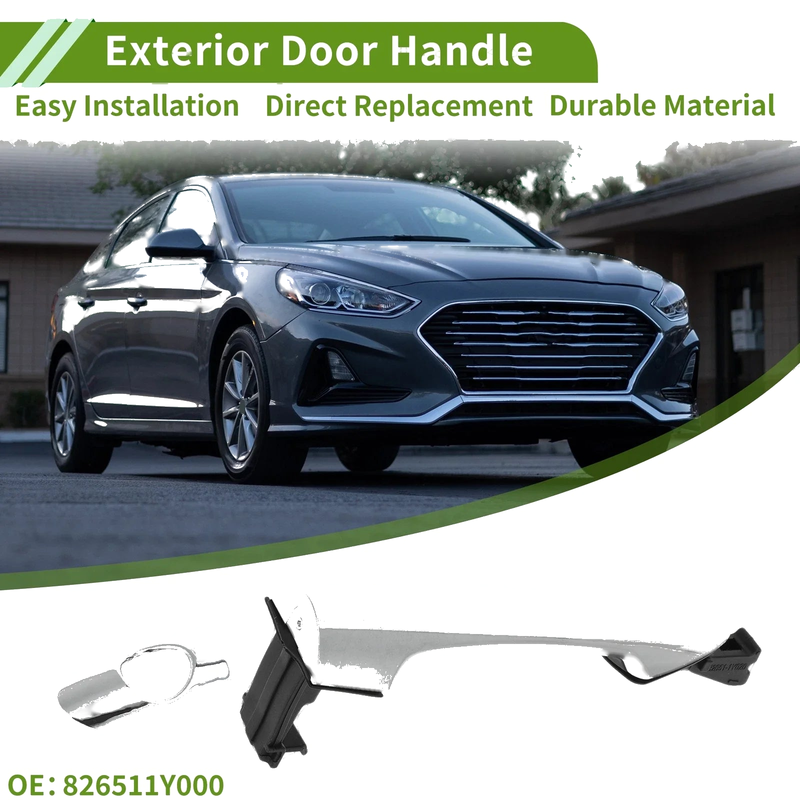 Hyundai Kia Silver Tone Front Left Exterior Door Handle (2011-2016)