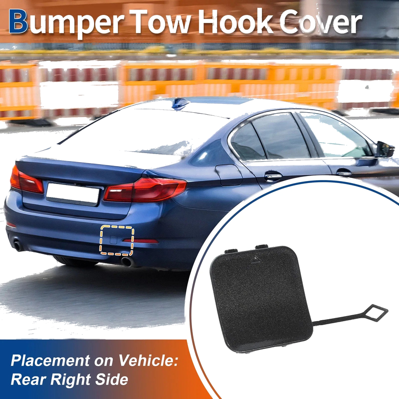 BMW 530i 540i (2001-2003) Light Gray Rear Right Tow Hook Cover