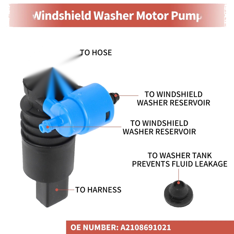 Mercedes-Benz E-Class Windshield Washer Pump w/Grommet (2003-2009)
