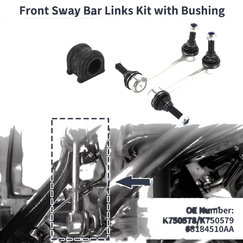 Jeep Grand Cherokee Front Stabilizer Bar Links 2 x Pcs Bushing (1999-2004)