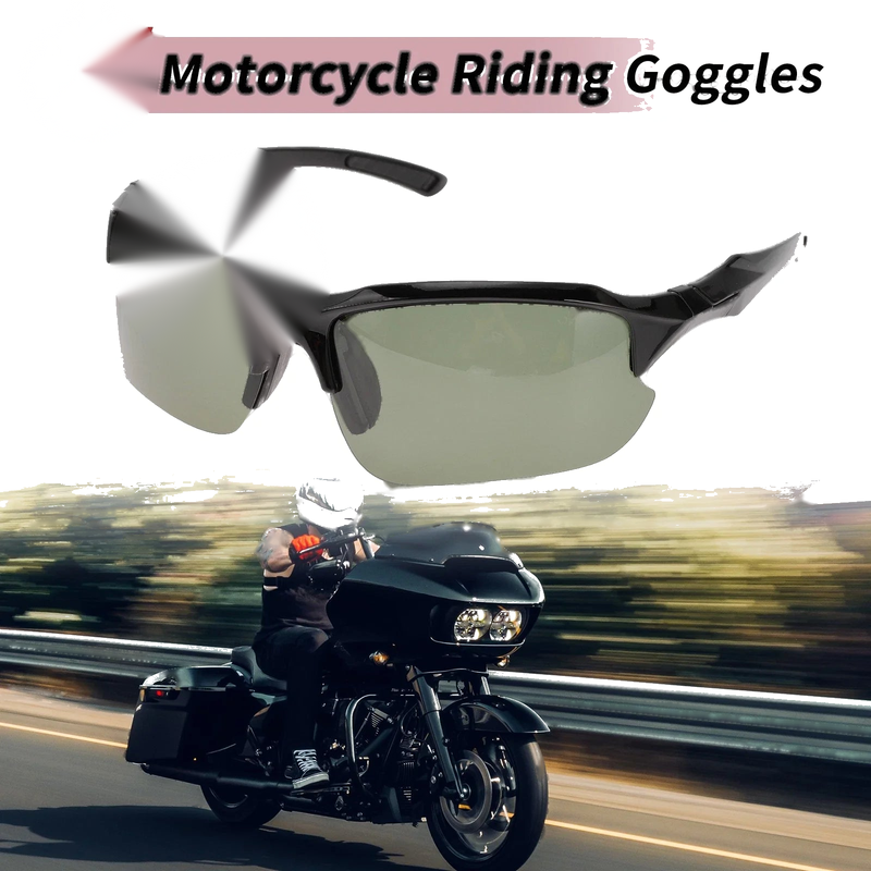 Motorcycle Riding Goggles Dark Green Lens Black Frame Tri-acetel Cellulose PC