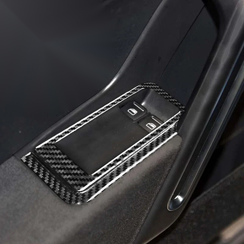 Beetle 2012-2019 Carbon Fiber Auto Window Switch Buttons Cover Trim Fit