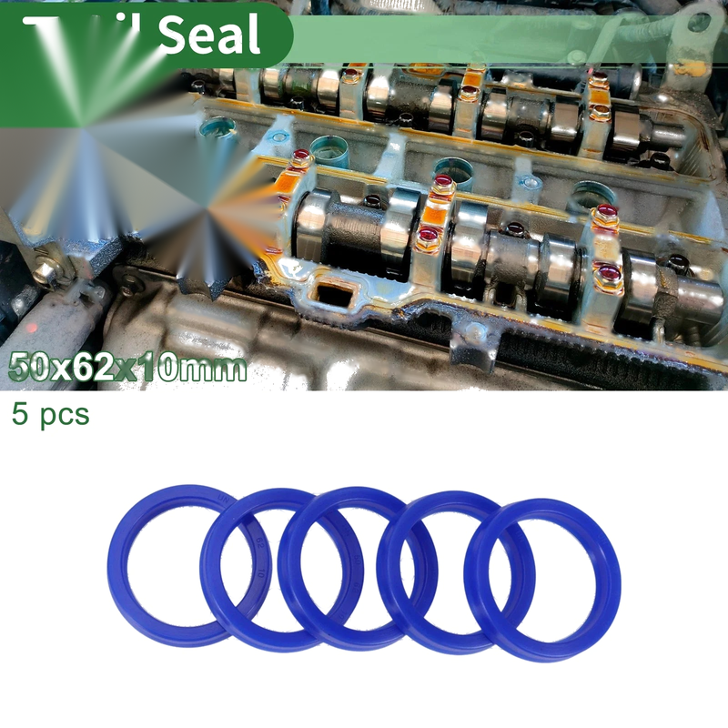 Oil Seal 50x62x10mm Rotary Shaft Seal TPU Blue 5 Pcs
