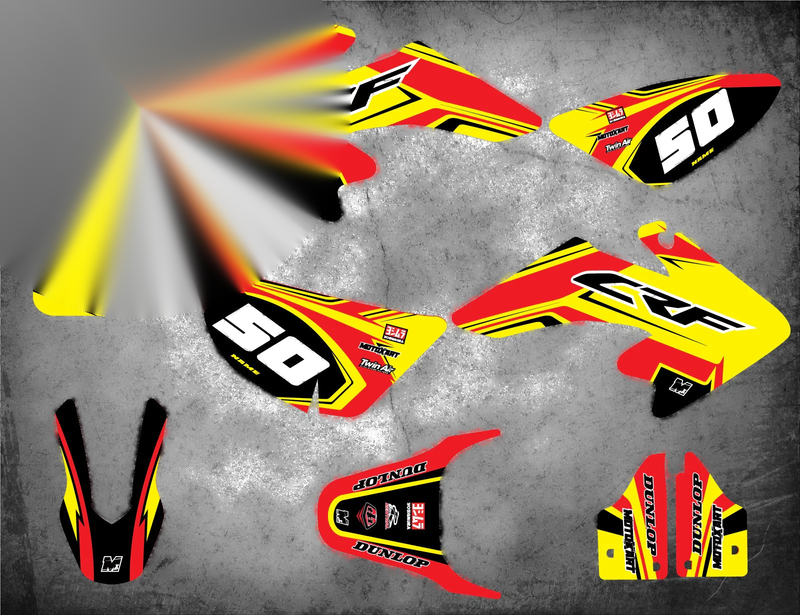 Honda CRF 50 (2004-2019) FLOW STYLE Stickers Custom Graphics Full Kit