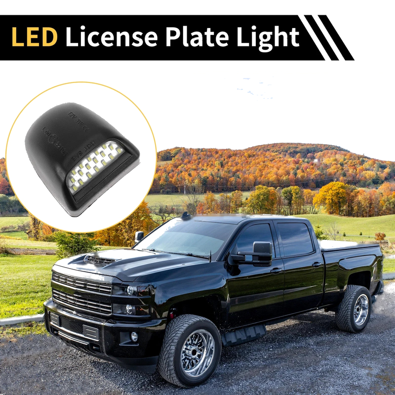 Chevrolet Silverado License Plate Light Tag Lamp White Lens