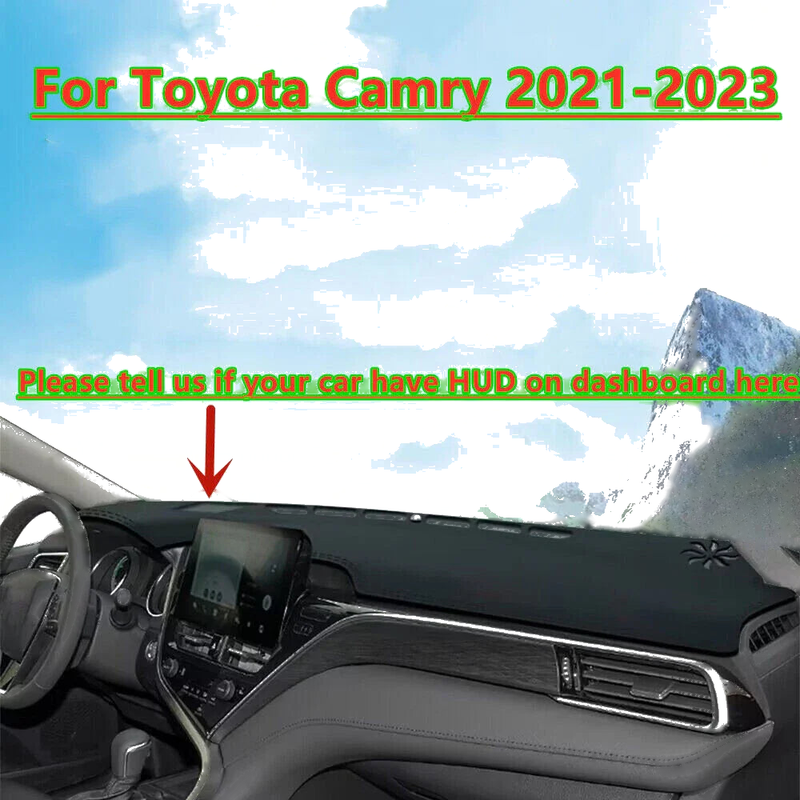 Toyota Camry Dash Board Cover Protector Mat Pad Black Leather (2021–2023)