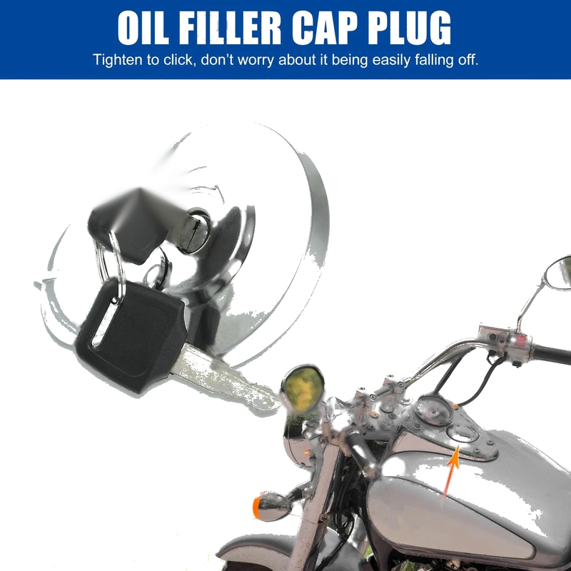 Honda Shadow Motorcycle Lock Fuel Tank Filler Cover Set with 2 Keys