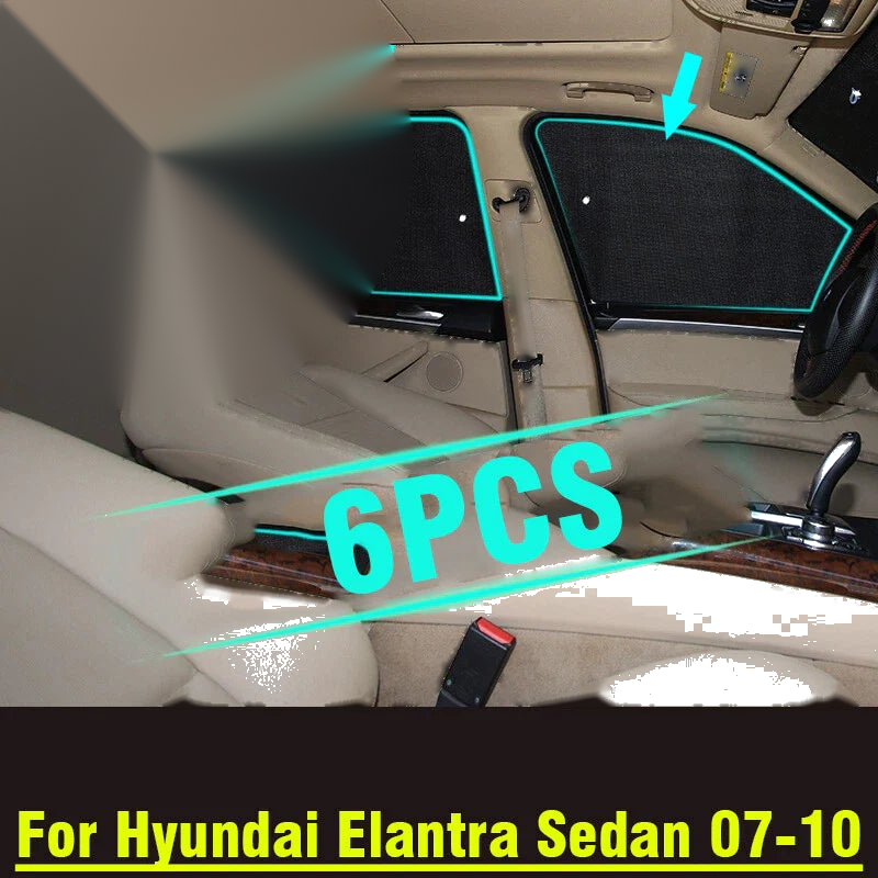 Hyundai Elantra Sunshade 6pcs (2007–2010)