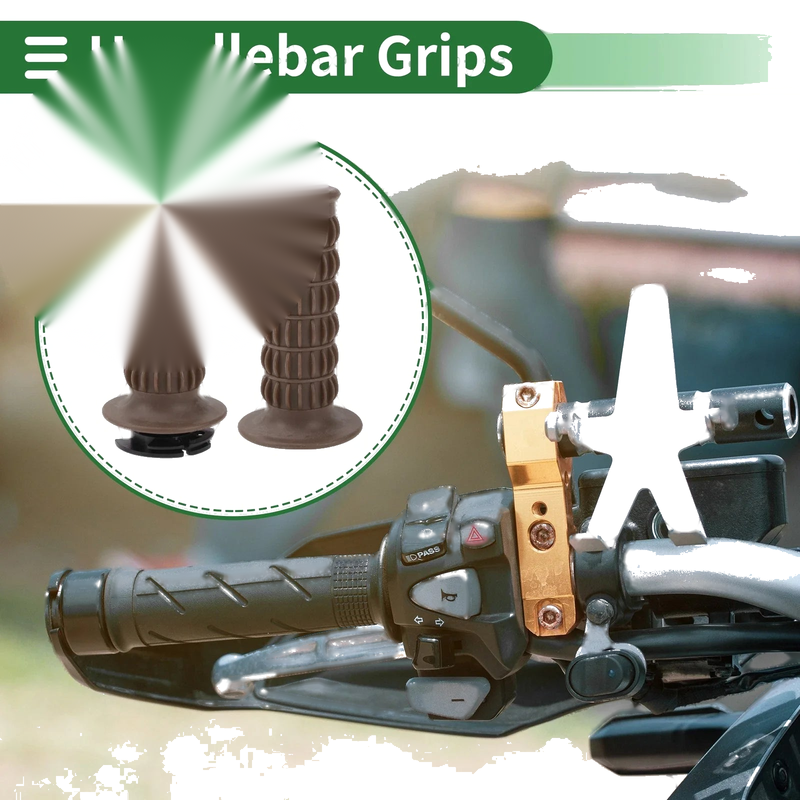 Motorcycle Dark Brown 7/8" 22mm Hand Grips Cover